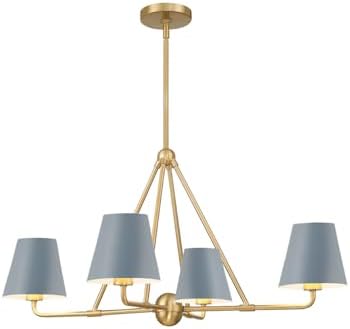 Crystorama Xavier 4 Light Vibrant Gold + Blue Chandelier