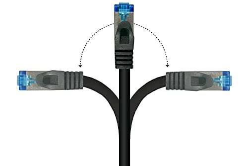 Good Connections® SmartFLEX Cat.6A Patchkabel - 50 cm / 0,5 m - Hochflexibles kurzes 10-GIGABIT PREMIUM-Ethernetkabel KUPFERLEITER / CU - Rastnasenschutz - S/FTP PiMF - halogenfrei (LSZH) - 500MHz - S