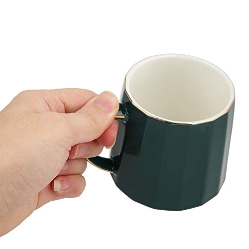 com colher de tampa, copo de leite, copo de cerâmica, caneca bonita portátil para escritório