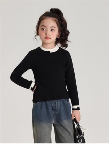 Girls Turtleneck Sweater Kids Casual Long Sleeve Knit Pullover Tops4