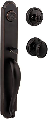 Baldwin Bighorn, Front Entry Handleset with Interior Knob, Featuring SmartKey Deadbolt Re-Key Technology and Microban Protection, in Venetian Bronze