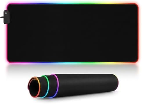 Mouse Pad Gamer RGB 80x30cm Grande: Base Speed, 11 Modos de Luz LED e Antiderrapante.