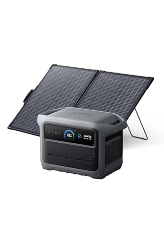 Anker Solix C1000 Gen 2 Portable Power Station ダークグレー with Anker Solix PS100 Dual Portable Solar Panel 世界最小クラスポータブル電源1024Wh 世界最速の急速充電54分 大容量 定格出力1550W 10ポート 長寿命10年 100W両面発電ソーラーパネル キャンプ 防災 節電 停電対策 アンカー