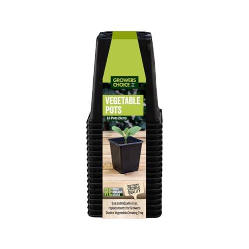 Bosmere Replacement Vegetable Pots 9cm Square Pack of 18 N326 Black