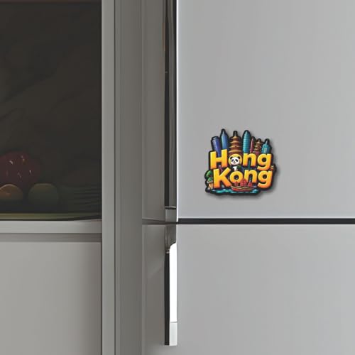 Image of CVANU Hong Kong Country Landmark Theme 2pcs MDF Fridge Magnet - Wooden Travel Souvenir Refrigerator Decorative Collectible Magnet