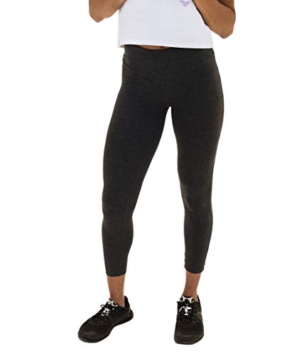 Spalding Women's Misses Activewear High Waisted Cotton/Spandex Ankle Legging, Charcoal Heather, M