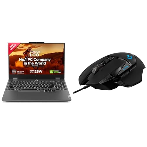 Image of Lenovo LOQ Gaming Laptop,AMD Ryzen 5 7235HS+6GB RTX 4050,16GB RAM,512GB SSD with Logitech G502 Hero Gaming Mouse, Wired, 25000 DPI Programmable