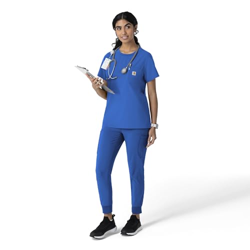 Carhartt Scrubs for Women Force Cross-Flex Crew Neck Tops with 1 Pocket - image 2