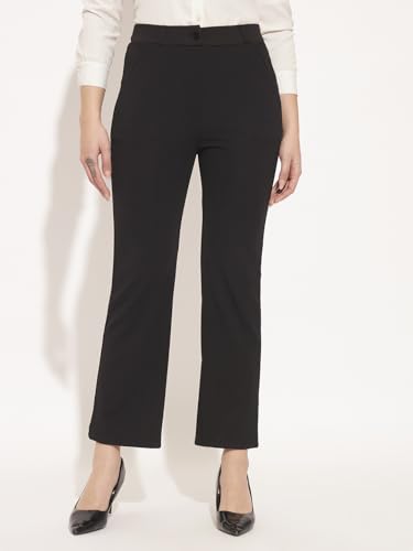 Image of Vogaan Women High Rise High Waist Trousers Flared Korean Style Formal Pants| Elegant Workwear for Office, College & Events