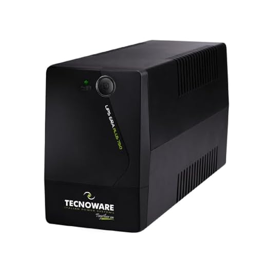 Tecnoware USV ERA PLUS 750 Unterbrechungsfreie Stromversorgung - 2 Schuko-Ausgänge - Autonomie bis zu 10 min mit 1 PC oder 40 min mit Modem Router - Leistung 750 VA