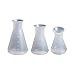VILLCASE 3pcs Suits Beakers and Flasks Glass Beakers Lab Erlenmeyer Flasks Science Beakers Conical Flask White Triangle Vase
