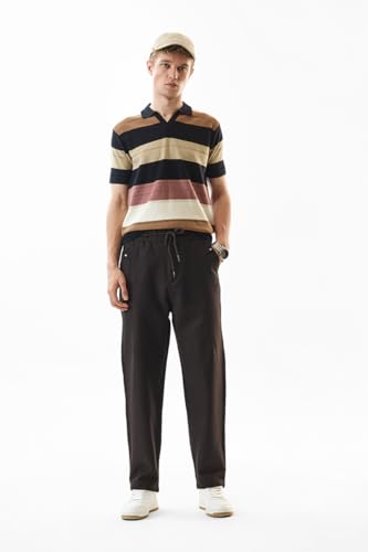 Image of SNITCH Men Chinos | Slim Fit Mid Rise Solid Pattern | Cotton Blend with Medium Stretch & Smooth Texture | Button & Zip Closure for Casual & Street Wear
