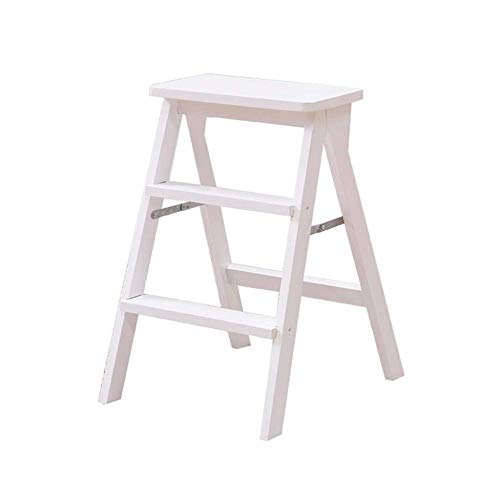 Taburete plegable de madera compacto con tres peldaños estables de seguridad 2