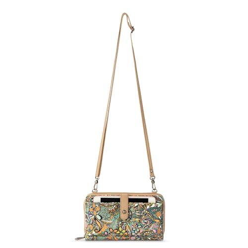 Image of Sakroots Women's In Coated Canvas, Convertible Purse With Detachable Wristlet Strap, Includes Phone & Wallet Pockets