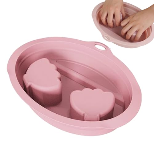 Lavabo de remojo de uñas, cuenco de manicura de salón, removedor de empinado, kit de removedor de esmalte de gel con herramientas de cutícula, lavabo de silicona para mujeres, niñas, spa, salón