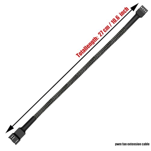 Image of 10.6 inch PWM Fan Extension Cable - 4-Pin /3-Pin Cooling Fan Extension Wire (27cm, 4pcs)