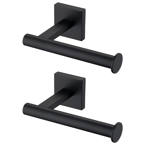 Image of KOKOSIRI Toilet Paper Holder for Bathroom Toilet Roll Holder Hold Mega Rolls Wall Mounted, Matte Black Stainless Steel 2 Pack, B2008BK-P2