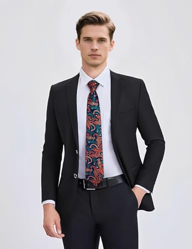 Image of YourTies Paisley Men's Necktie Woven Silk Floral Ties for Men Designer Formal Business Party Wedding