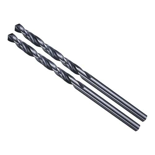 METALLIXITY Drill Bit (9/64) 2Pcs M2 High-Speed Steel Straight Shank Spiral Flute 135Point Tip Nitriding Black Finish for Stainless Steel Iron Copper Aluminum Hard Metal