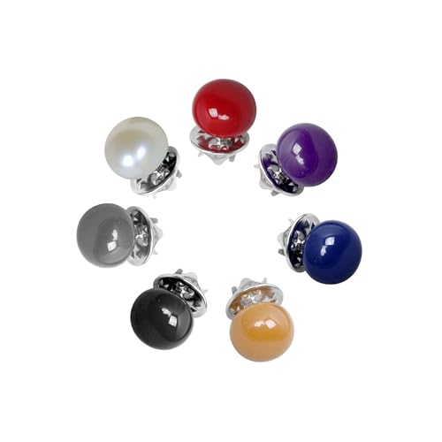 7 Pack Pearl Shirt Brooch Buttons Set Cute Pearls Lapel Pins Brooches Badges Funny Pins for Backpacks Badges Jackets Hats Accessories for Women Girls
