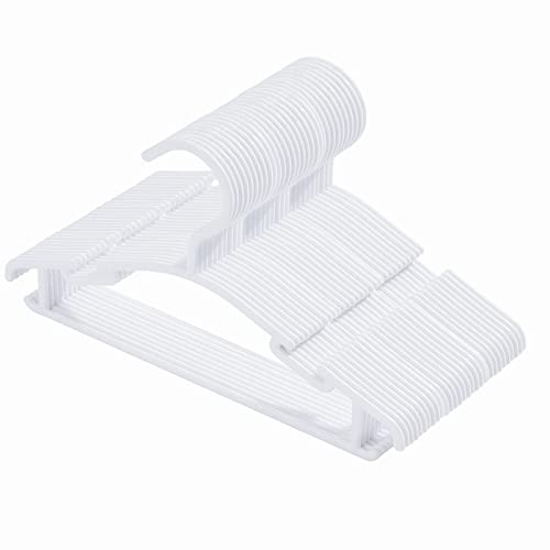 Image of VIIBASE 30 Pack White Baby Nursery Closet Hangers, Anti-Slip Laundry Infant Pant Hanger for Newborn Clothes Gift, Ultra-Thin Plastic Hanger for Girl Boy Toddler