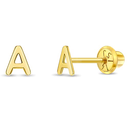 14k Yellow Gold Tiny Initial Letter 
