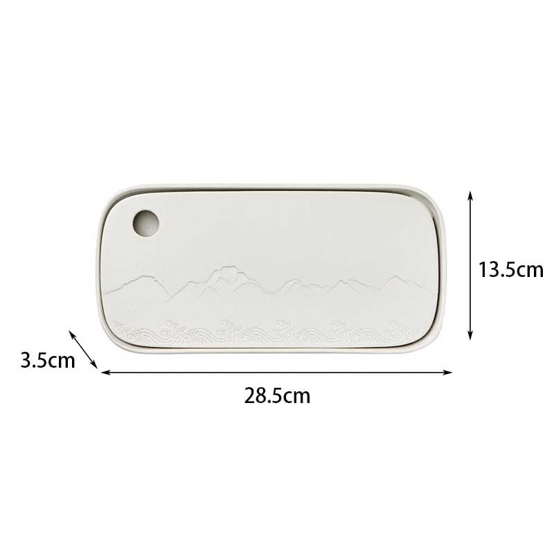 CKKNILV Tea Set Ceramic Tea Tray Household Small Dry Tea Tray, Office Coffee Table Tea Table Water Storage Tray Kung Fu Tea Set Tea Tray Chinese Tea Set (A)
