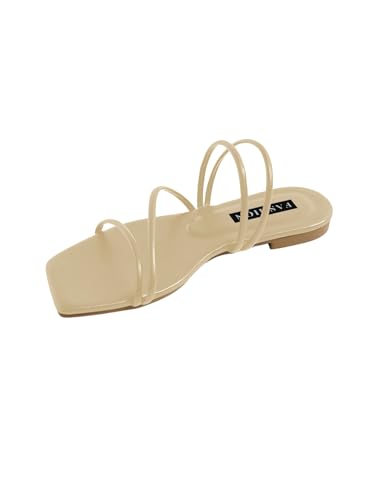 Image of GORGLITTER Women's Strappy Sandals Criss Cross Strap Flat Sandals Open Toe Slides Shoes