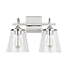 Capital Lighting 139122BN-496 Jayne Mid-Century seeded Cone Glass Bath Vanity Wall Mount, 2-Light 200 Total Watts, 11"H x 15"W, Brushed Nickel