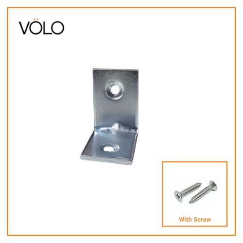 Image of Volo L Angle Bracket - Zinc-Plated 25mm x 25mm Shelf Support, Reinforcement for Chairs, Tables, and Corner Joints, Pack of 12 Pieces with Screws