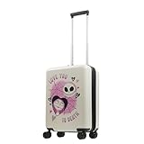 FUL Disney The Nightmare Before Christmas, 22.5 Inch Carry-On Luggage, Hard Suitcase with Spinner Wheels, White, 22.5 x 14 x 9.5 inches