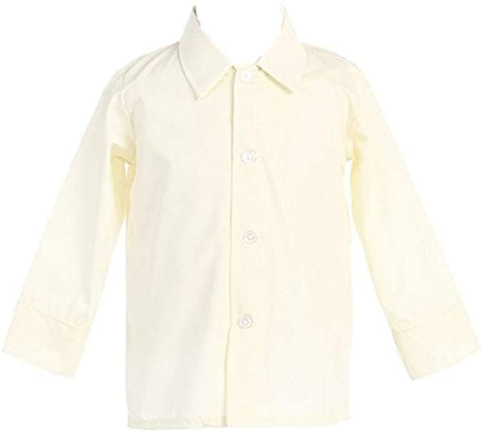 Cream Boys Dress Shirt, Collared Ivory Boys Button Down Shirt Long Sleeve Toddler, Camisas de Vestir de Bebes Boy Colorcrema2
