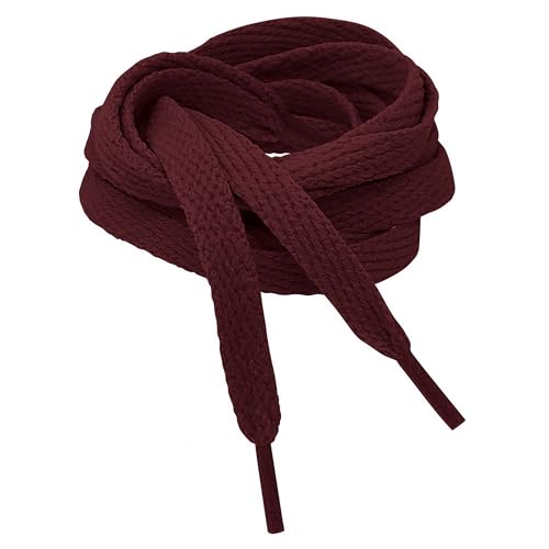 Kilter Flat Trainer Shoelaces - Burgundy - 120 cm - 47 inch (2 Pairs)
