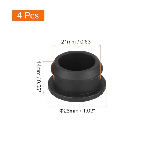Image of MECCANIXITY Silicone Snap in Locking Hole Plugs,Rubber Panel Seal Cover Flush Type Panel Round for Kitchen Rubber Bulkheads Waterproof Sealing Plugs 21mm /0.83 Inch Diameter Black,Pack of 4