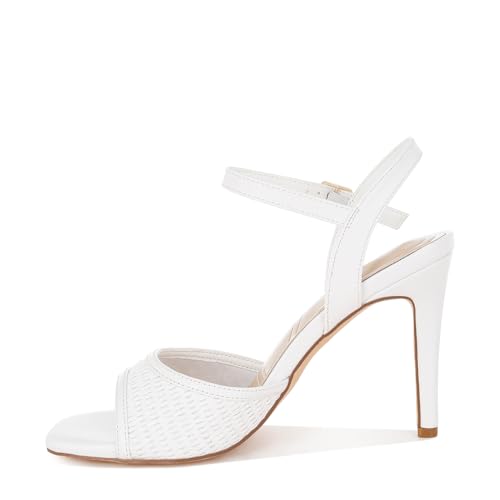 Vilasta Raffia Square Toe Stiletto Heels4