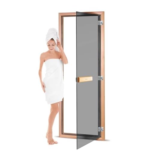 Suleno® Hochwertige Saunatür mit Zarge | Komplettset | 70 x 190 cm | Robuste Konstruktion | Inklusive Holzgriff - Demmelhuber (Anthrazit)