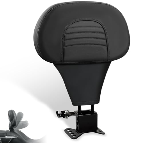 FOVPLUE Adjustable Rider Backrest Detachable Plug-in Driver Backrest Pad w/Mounting Kit for Harley Touring 2009-Later for CVO Road Glide Street Glide Tri Glide FLHTK/L Electra Glide Road King Style 1