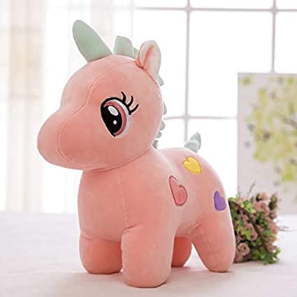 Image of HUG 'n' FEEL SOFT TOYS Soft Long Soft Lovable hugable Cute Giant Life Size Figure Toy Bear Plush & Stuffed Toys (32 cm Unicorn, Pink) Lovely Teddy Figure Toy