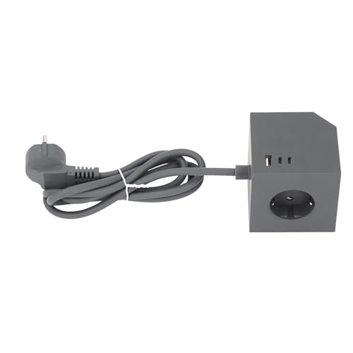 Power Strip Cube, 3 Tomas de CA, 2 Puertos USB C, 1 Puerto USB A, Cable de Extensión de 1,5 M, Base Magnética, Material de PC, para Escritorio de Oficina en Casa