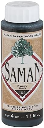 SamaN Interior Water Based Wood Stain - Natural Stain for Furniture, Moldings, Wood Paneling, Cabinets (Forest TEW-104-4, 4 oz)