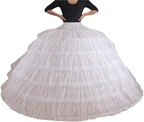 LZZTU 7 Hoops Tiered Net Puffy Petticoat Slip Crinoline Underskirt for Women Ball Gown Quinceanera Wedding Dress