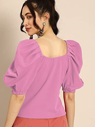 Image of Women's & Girl's Solid Short Sleeve Crop Top (LY-TopD6 Variation)