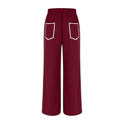 Image of Barrel Pants Women Casual Cargo Wide Leg Baggy Sweatpants Drawstring High Waisted Lounge Palazzo Pants with Pockets