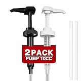 AMORIX 2 Pcs 38-400 Gallon Pump for Jug 10cc Dispensing Gallon Jug Pump Dispenser Lotion Gallon Shampoo Pump Top Replacement Black & White, Fits 1 Gallon Bottle 64oz 128oz Hand Sanitizer Containers