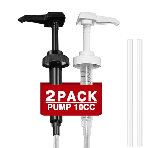 AMORIX 2 Pcs 38-400 Gallon Pump for Jug 10cc Dispensing Gallon Jug Pump Dispenser Lotion Gallon Shampoo Pump Top Replacement Black & White, Fits 1 Gallon Bottle 64oz 128oz Hand Sanitizer Containers
