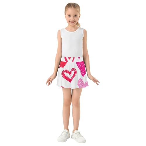 Athletic Shorts Girls Skorts Hearts Styles Toddlers Tennis Skirts Outfit Cheer Skirt 3t3