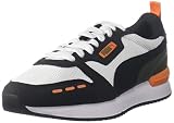PUMA R78 V PS Sneaker, White Black-Vibrant Orange, 30 EU