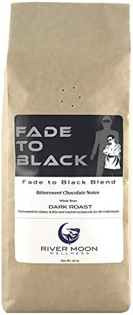 River Moon Coffee, Fade To Black, Dark Roast Coffee Beans, 16 Ounces, Extra Dark, Low Acidity, Non-GMO, Direct Trade Sourced, Fadernauts Blend