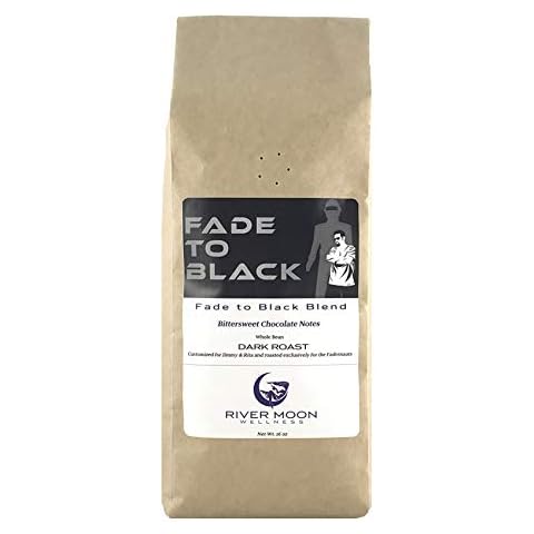 River Moon Coffee, Fade To Black, Dark Roast Coffee Beans, 16 Ounces, Extra Dark, Low Acidity, Non-GMO, Direct Trade Sourced, Fadernauts Blend Cover