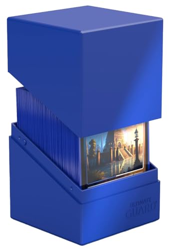 Image of Ultimate Guard Boulder Solid 100+, Deck Case for 100 Double-Sleeved TCG Cards, Blue, Secure & Durable Storage for Trading Card Games, No Transparency
